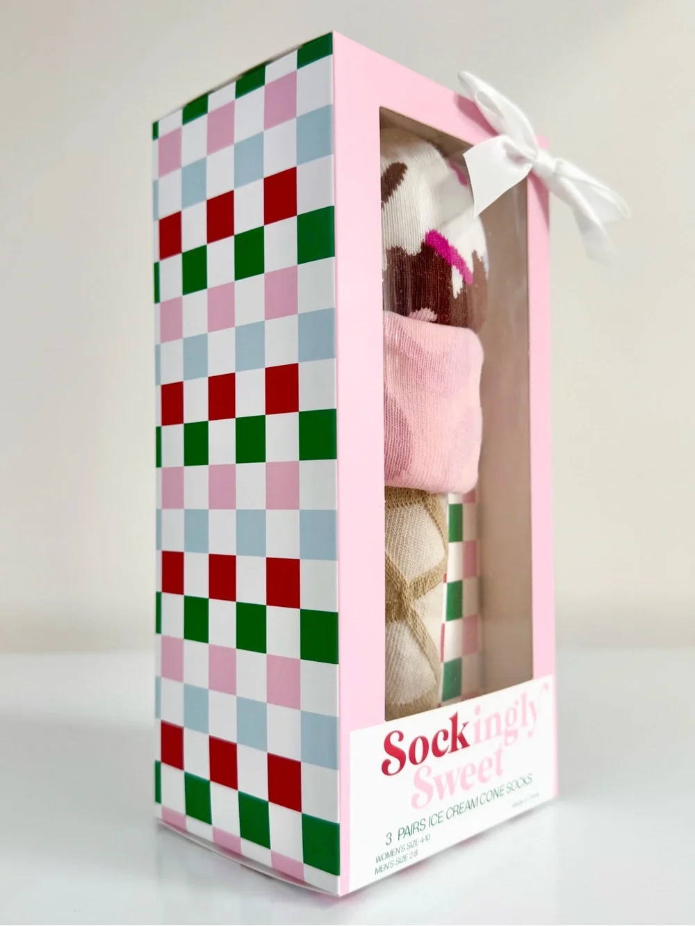 Sockingly Sweet Ice Cream Crew Socks Gift Box Set 3 Pack NWT